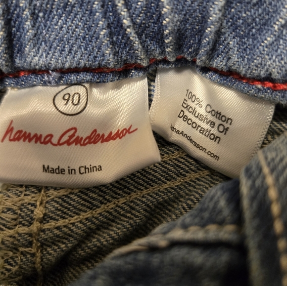 Hanna Andersson Patched Relaxed Jeans Light Blue 90/3T - Picture 3 of 4